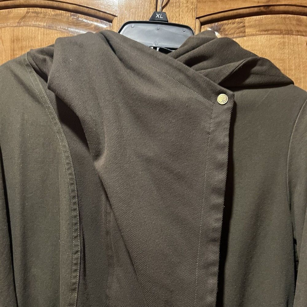 Vince Camuto Jacket Womens Large Green Full Zip Asymmetrical Anorak‎ Hooded - Picture 3 of 14